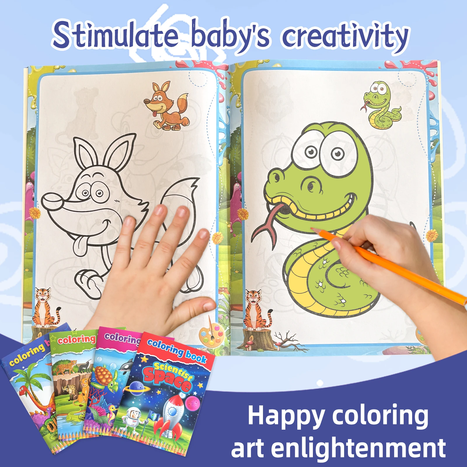 Children's Drawing Book Coloring Drawing Book Color Filling Graffiti Picture Book Painting Educational Toy Gift Concentration 3