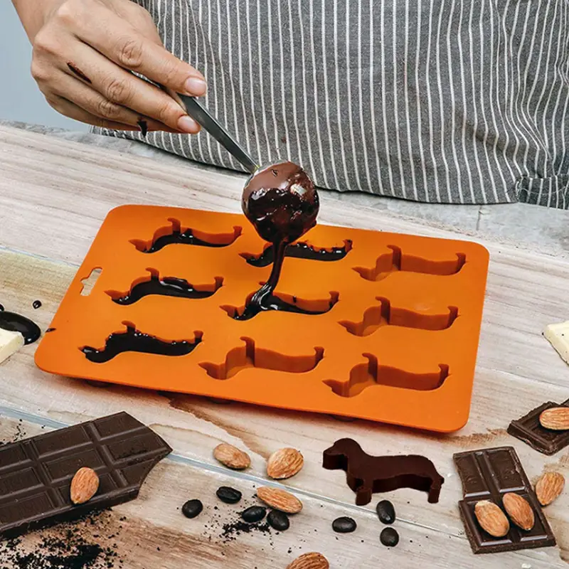 Creative Silicone Dachshund Puppy Shaped Ice Cube Chocolate Cookie Mold DIY Home Ice Tray Kitchen Tools silicone mold gadgets - Image 3