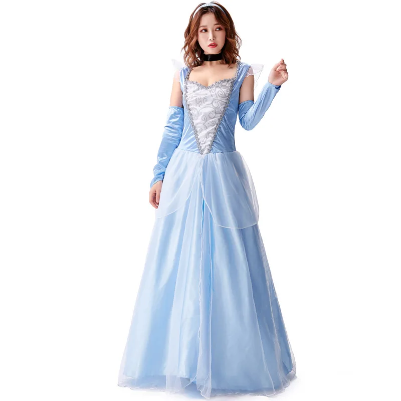 

Halloween Cinderella Costume Sexy Princess Snow Whit Fantasia Fancy Dress For Adult Women