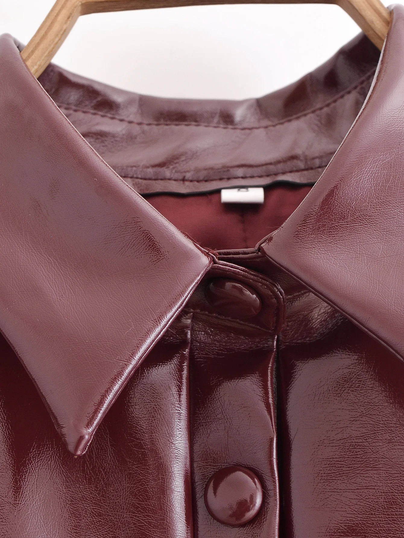 Leather Jackets Women's Shirt Red With Button Long Sleeve Blouses Jackets Coat 2024 inszart Elegant Fashion Outwear Woman Jacket