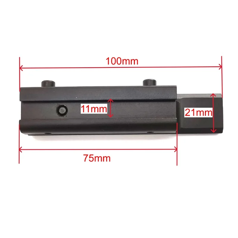 마운트 레일 11mm,11-21 브래킷 가이드 레일, 상단 레일 너비 21mm, 하단 더브테일 레일 너비 11mm, 길이 155mm, 100mm, 260mm