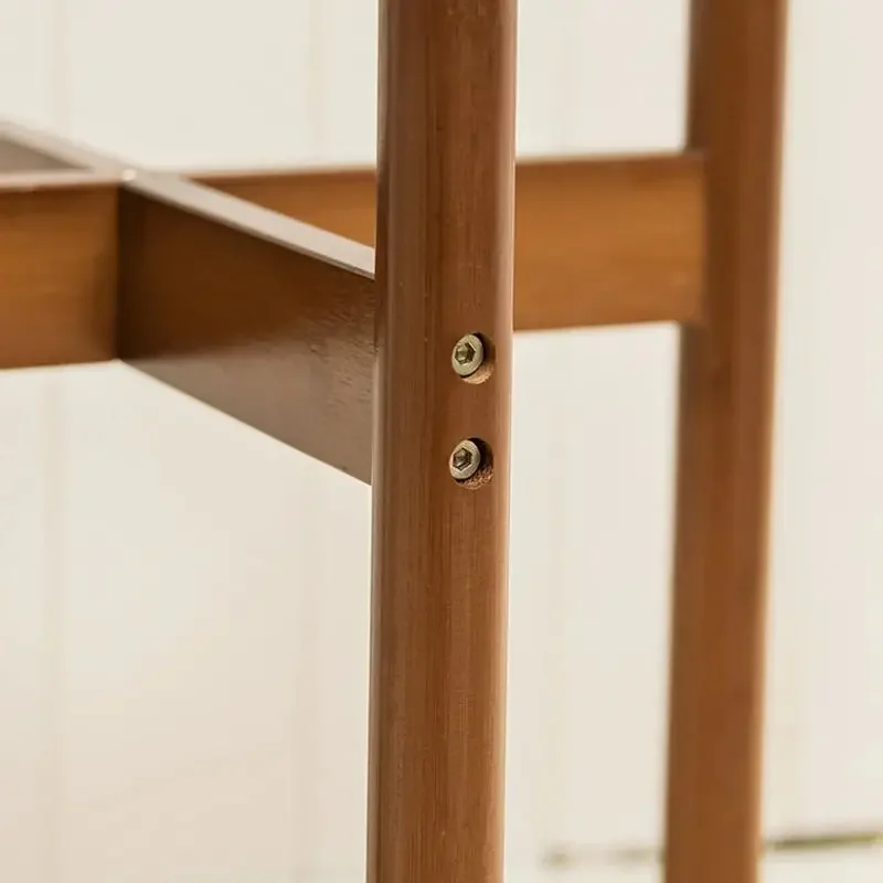 Plant Stand-Adjustable Indoor Plant Stand, Holder, 33/40/50cm Height, Corner Stand for Pots, Bamboo Wood