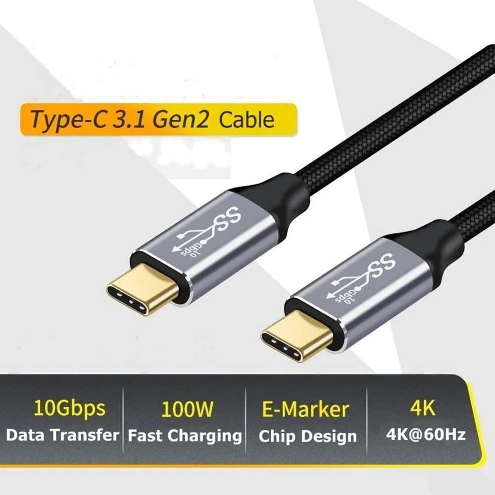 

USB C 3.1 Gen 2 Cable 10Gbps Data Transfer, 4K Video Output Monitor Cable 100W PD Fast Charging Cable for iPhone 15Pro/15ProMax/