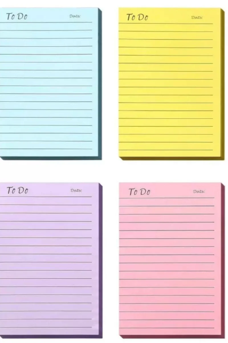 6pcs Morandi Color Notepad Schedule To Do List Sticky Notes Office Stickers Student Self-Adhesive Stickers Small Notebooks 5
