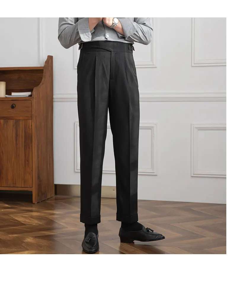 Herr. Deer Three Neue Herbst Italienische Retro Neapel Hohe Taille Gerade Hosen Modische Casual Hosen für Männer – Detail 30