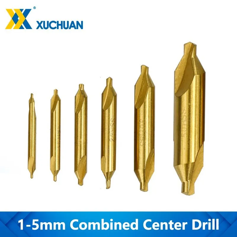 Combined-Center Bohrer HSS Bohren 6 stücke Countersinks Winkel Bit 1.0/1.5/2.0/2.5/3.5/5mm Für Metallbearbeitung Werkzeuge Metall Bohrer