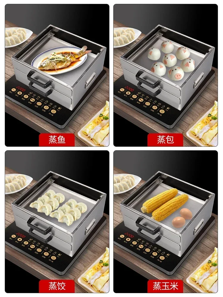 Small rice roll machine 304 stainless steel steamer mini Guangdong rice roll machine bracket drawer type rice roll machine 2