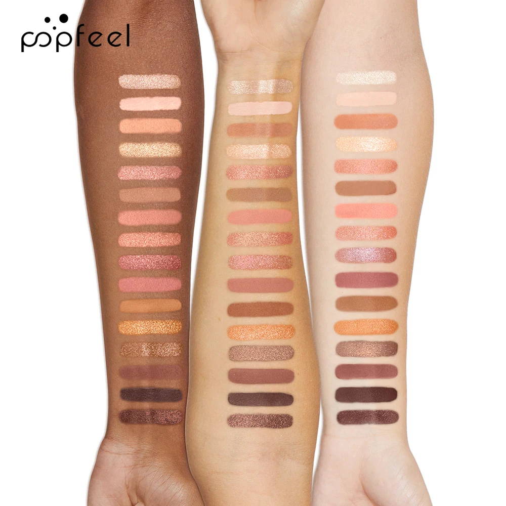 POPFEEL 16 Color Eyeshadow Palette, Makeup Nude Colors Eyeshadow Palette Natural Nude Matte Shimmer Glitter Pigment Eye Shadow 3