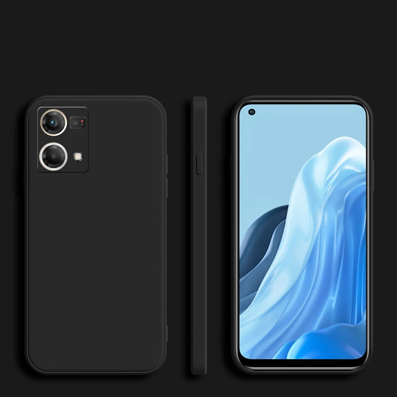 Elegant Square Frame Silicone Phone Case - Soft Matte Full Protector Back Cover