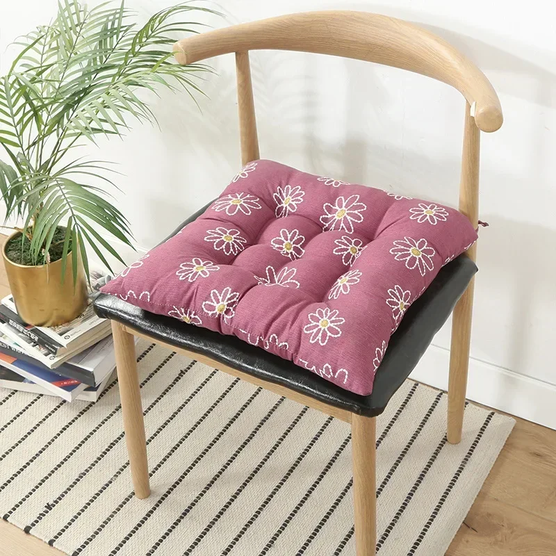 

Square Cushion with Ties Ultra Soft Warm Floor Cushion for Office Use Household or Car Garden Sunlight Lounge Seat Cushion