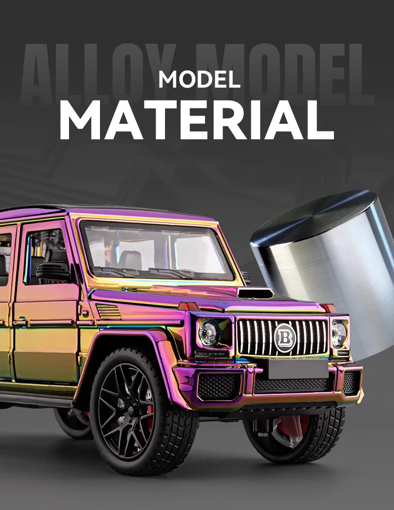 1:24 Benzs G63 AMG SUV Alloy Car Model Sound and Light Pull Back Children's Toy Collectibles Birthday gift