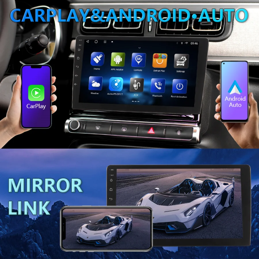 4core 2 Din Car Radio Android auto Carplay Android13 4G GPS Car Audio 7"/9"/10"WIFI BTIPS Automotive Multimedia Player for HONDA