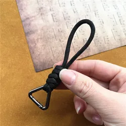 Heavy Metal Handmade Keychain Strap: Premium Nylon Rope Lanyard (Black)