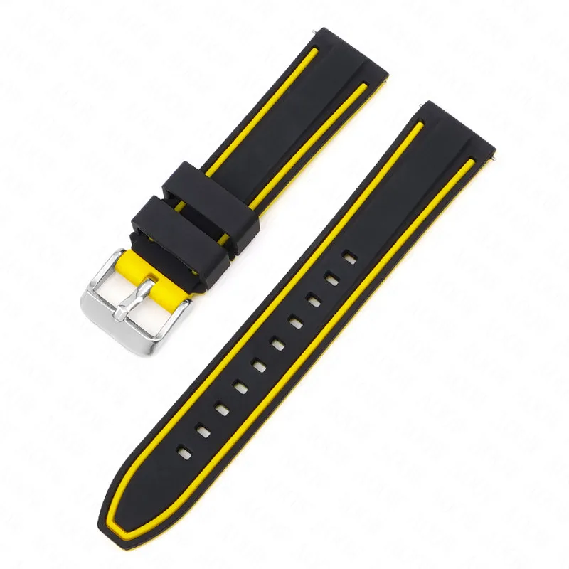 Enhanced Title: Dual-Color Quick Release Waterproof Silicone Watch Strap