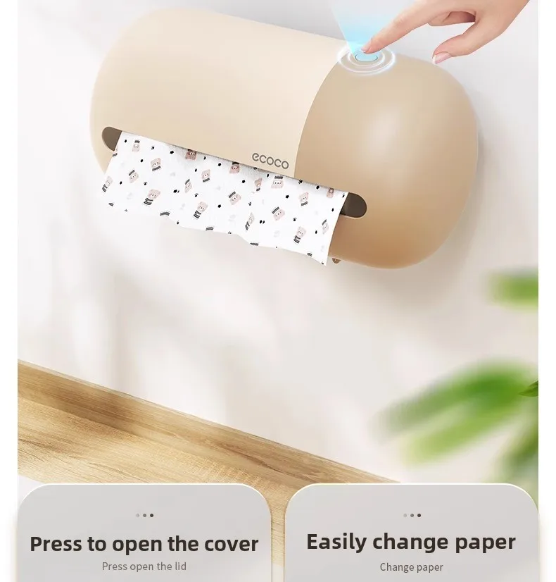 Ecoco Multi-Functional Wall-Mounted Tissue Box With Tissue Inside