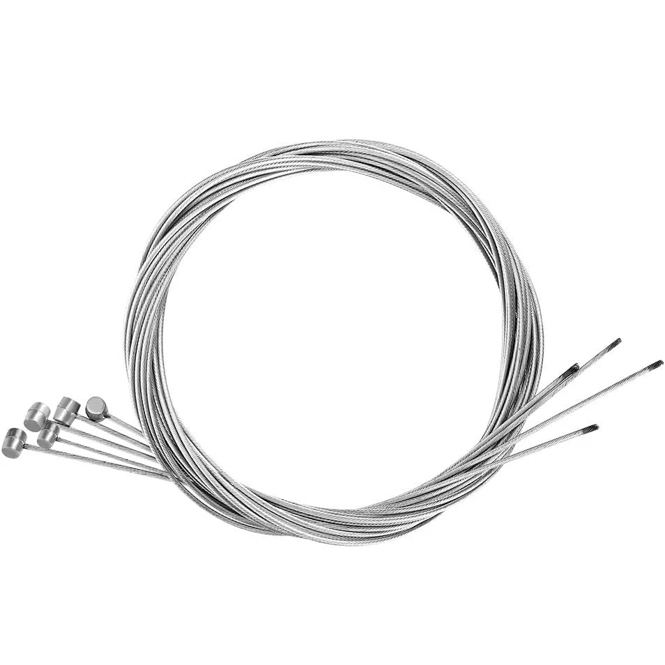 5-Pack Stainless Steel Bicycle Brake and Gear Shift Cables - 2M Length for Mountain and Road Bikes