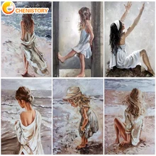 

CHENISTORY DIY Painting By Numbers Girl Set Acrylic Paints Landscape By Numbers Paintings Crafts For Adults For Handicraft Decor