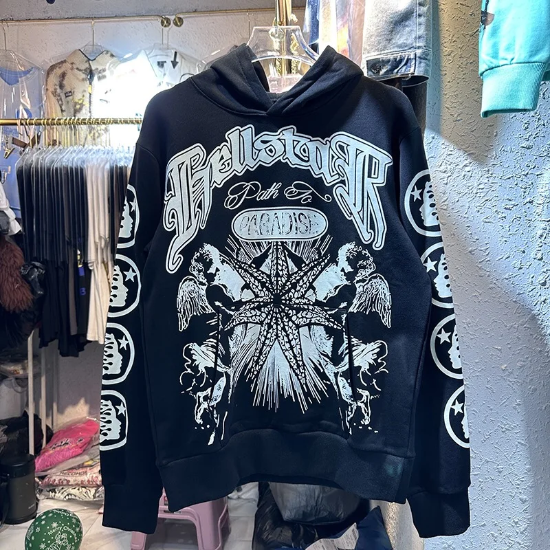 

Black printed hoodie