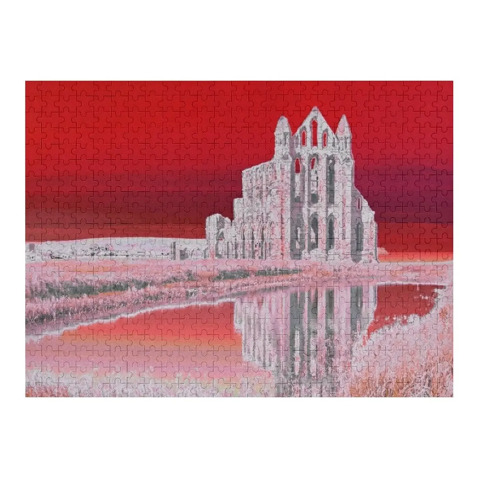 Whitby Abbey (Red) Jigsaw Puzzle Photo Customizeds For Kids Custom Wooden Name Puzzle