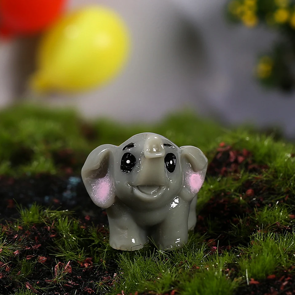 6 Statuette Elefanti In Resina: Piccole Figure Realistiche In Miniatura Per Decorazione Casa, Ufficio, Fai Da Te E Torte