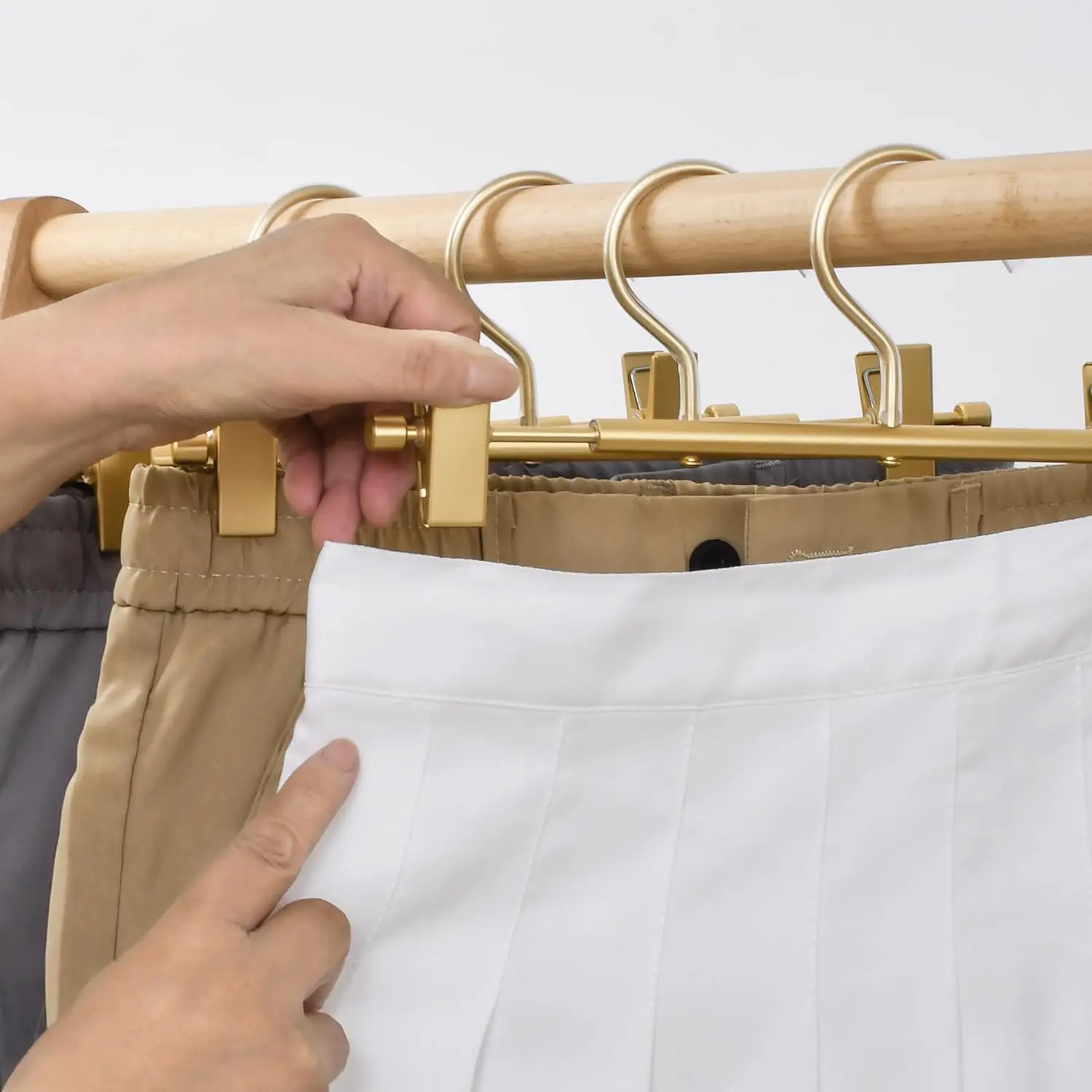 Pants Hangers Skirt Slack Rack Clothes Hanger Pants Rack Storage Hanger 5 Pack