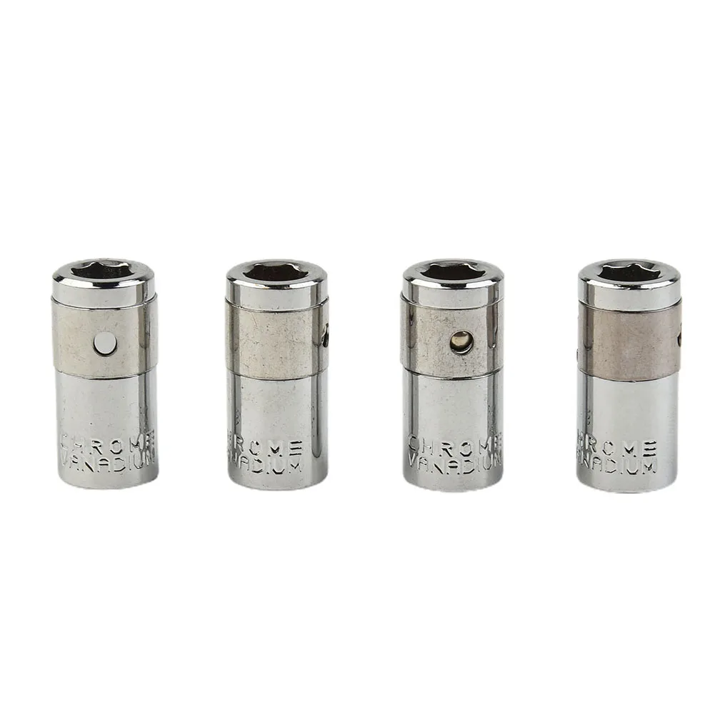 

High Quality Durable Screwdriver Bit Adapter 1/4\" Square Hole To 1/4\" 4 Pcs Chrome Vanadium Steel Corrosion Resistance Silver