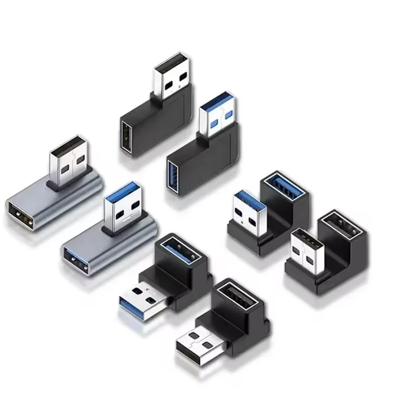 USB 3.0 Right Angle Male to Female Extension Adapter - 90 Degree Upward Elbow Connector, 10Gbps Data Transfer