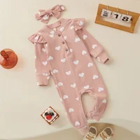 Mädchen Jumpsuit mit Herz-Print und Schleife – Bild 5