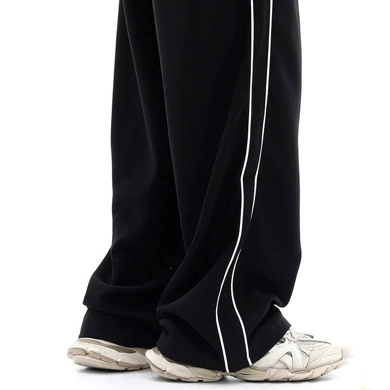 Nike Pants XL Black White Stripe Windbreaker Track Baggy Y2K