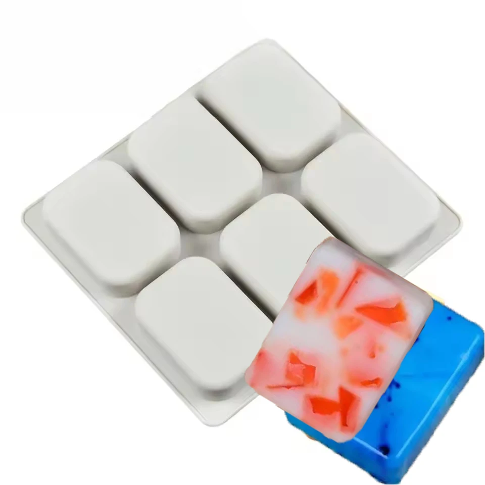6/8 Holes Large Square Shape Silicone Soap Molds DIY Kitchen Tools Handmade Soap Making Craft Forms Moulds Tray