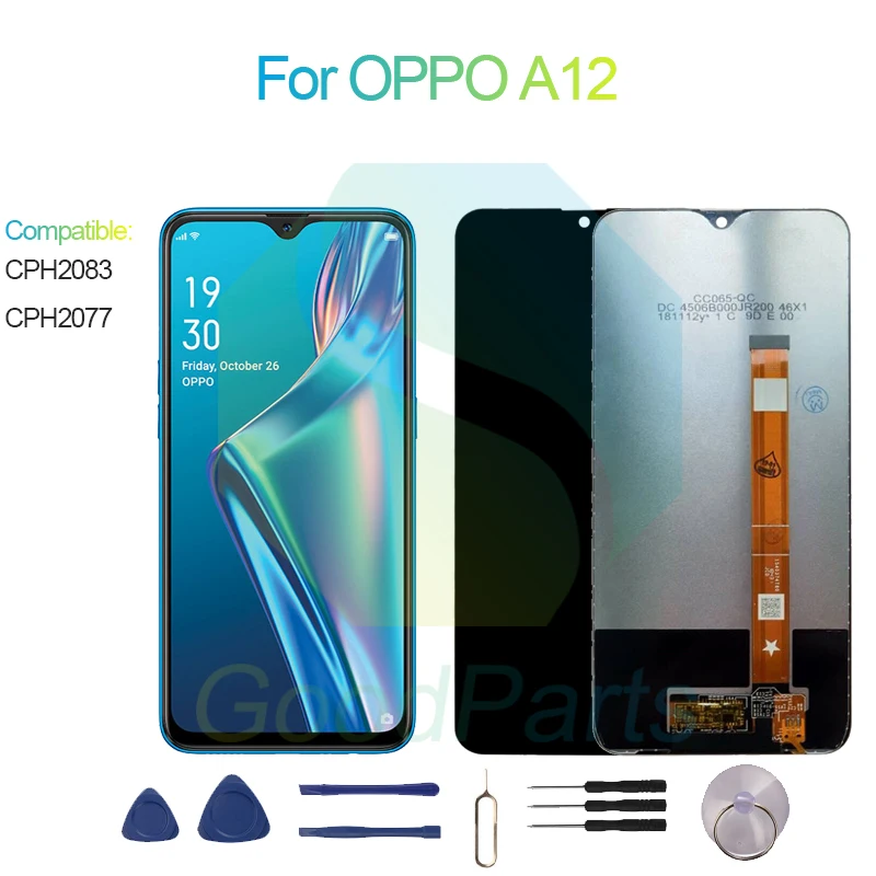 

ЖК-экран для OPPO A12 6,22 "CPH2083, CPH2077 A12, сменный сенсорный дигитайзер в сборе