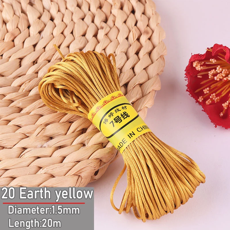 Bulk Nylon Satin Cord for DIY Knotting and Jewelry Making - 1.5mm Thickness