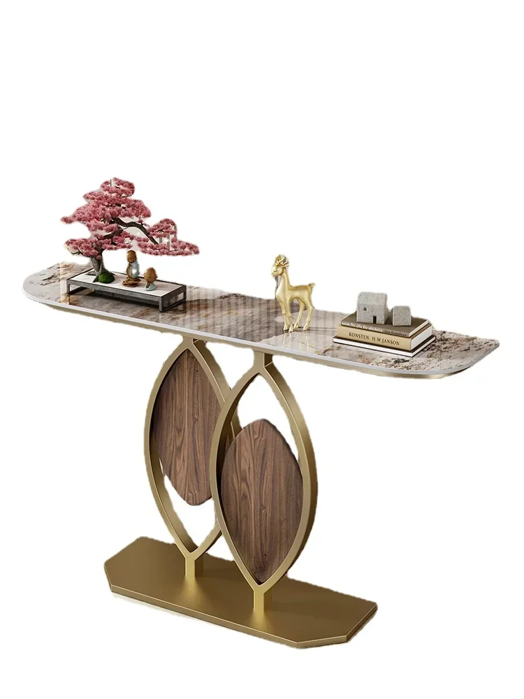 

YY Home Wall Curio Cabinet Side View Table Home Simple and Light Luxury a Long Narrow Table