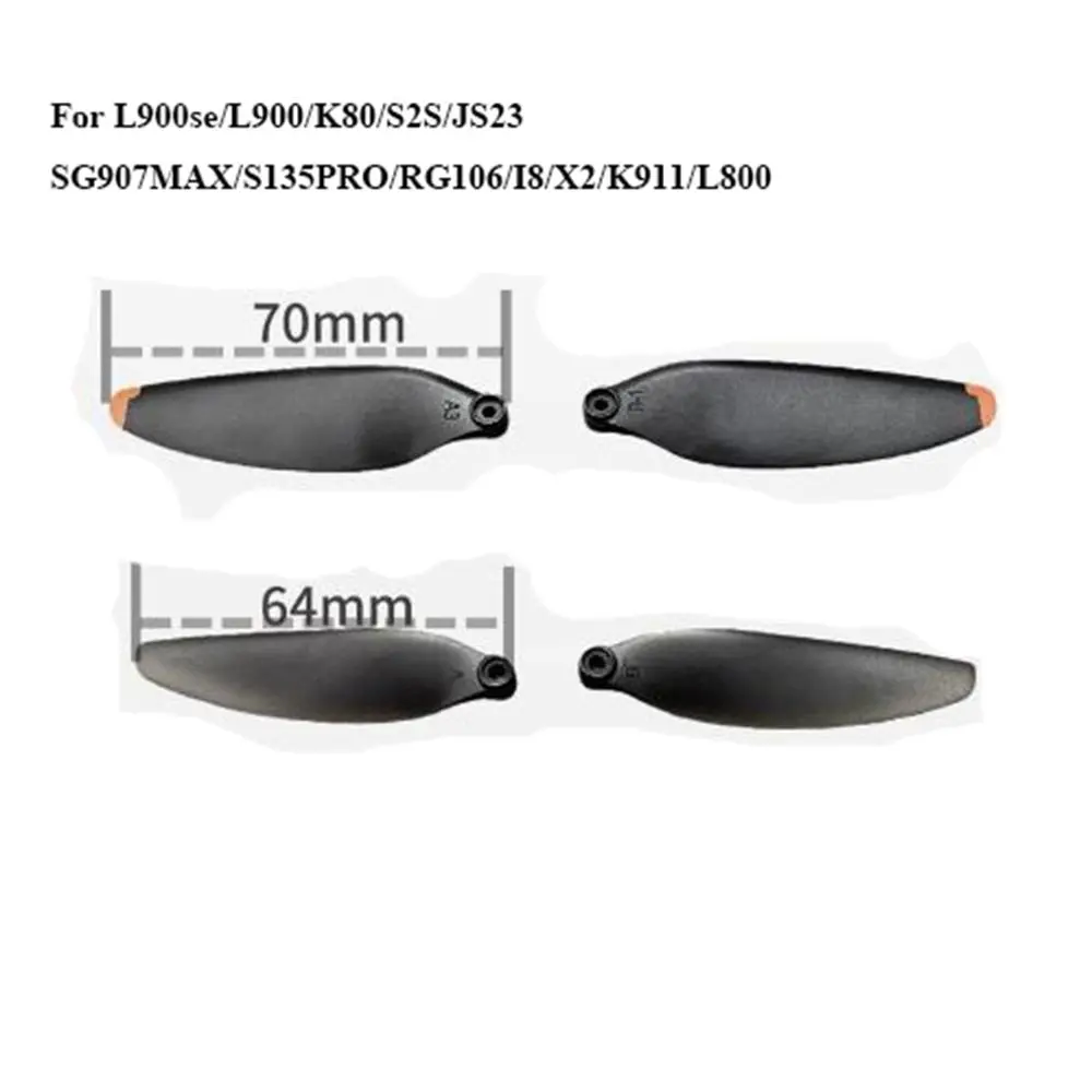 Universal Folding Propeller Blades 64mm/70mm Plastic Remote Control Parts Black Quadcopter Spare Blade