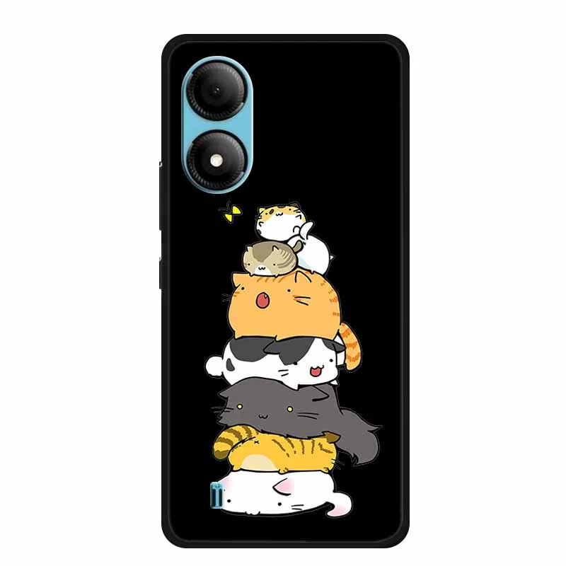 Cute Cartoon Cat Black Silicone Soft Phone Case - Stylish Protective Back Cover