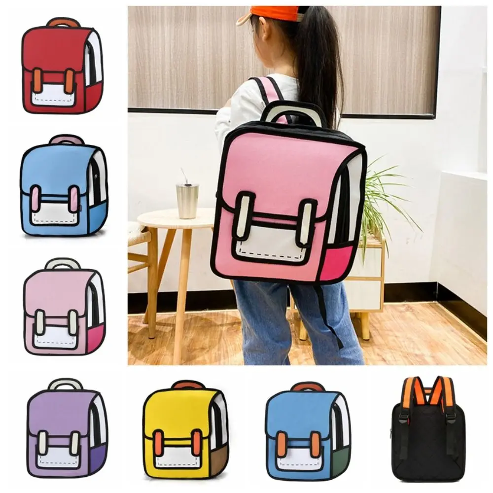 

Y2K 3D Jump Style Backpack Fashion Cartoon Korean Style Book Bag Backpack Knapsack Schoolbag Student Schoolbag Outdoor