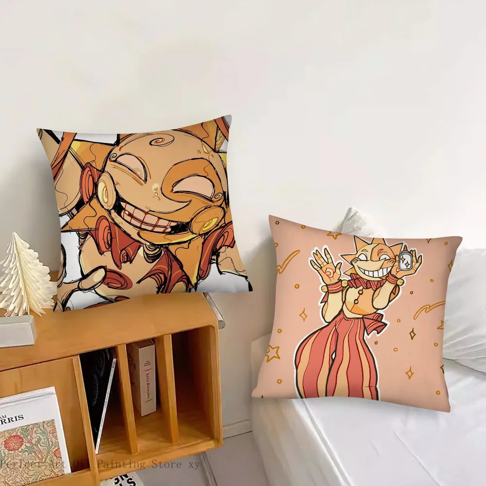 Sundrop And Moondrop Fnaf Pillow Case Square Pillow Bedroom Sofa Leisure Comfort Cushion Car Living Room Home Decoration 40X40 6