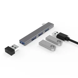 Premium Four - Port Multifunction USB - C Hub Adapter (Top - c)