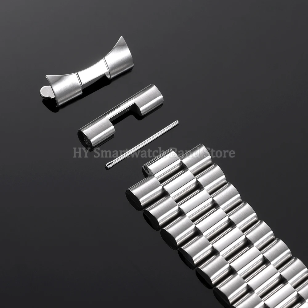Luxury Stainless Steel Curved End Watch Band Bracelet
