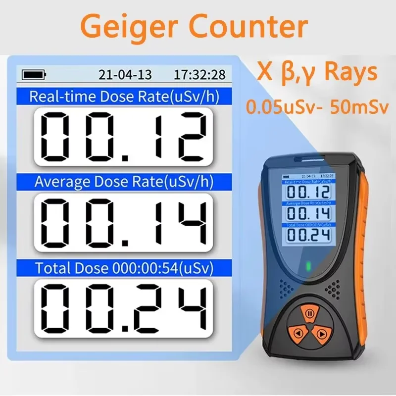 HFS-10 High-Sensitivity Dose Alarm X &Beta; &Gamma; Rays Nuclear Radiation Detector 0.05uSv-50mSv Geiger Counter with Alarm Function radiation detector geiger counter