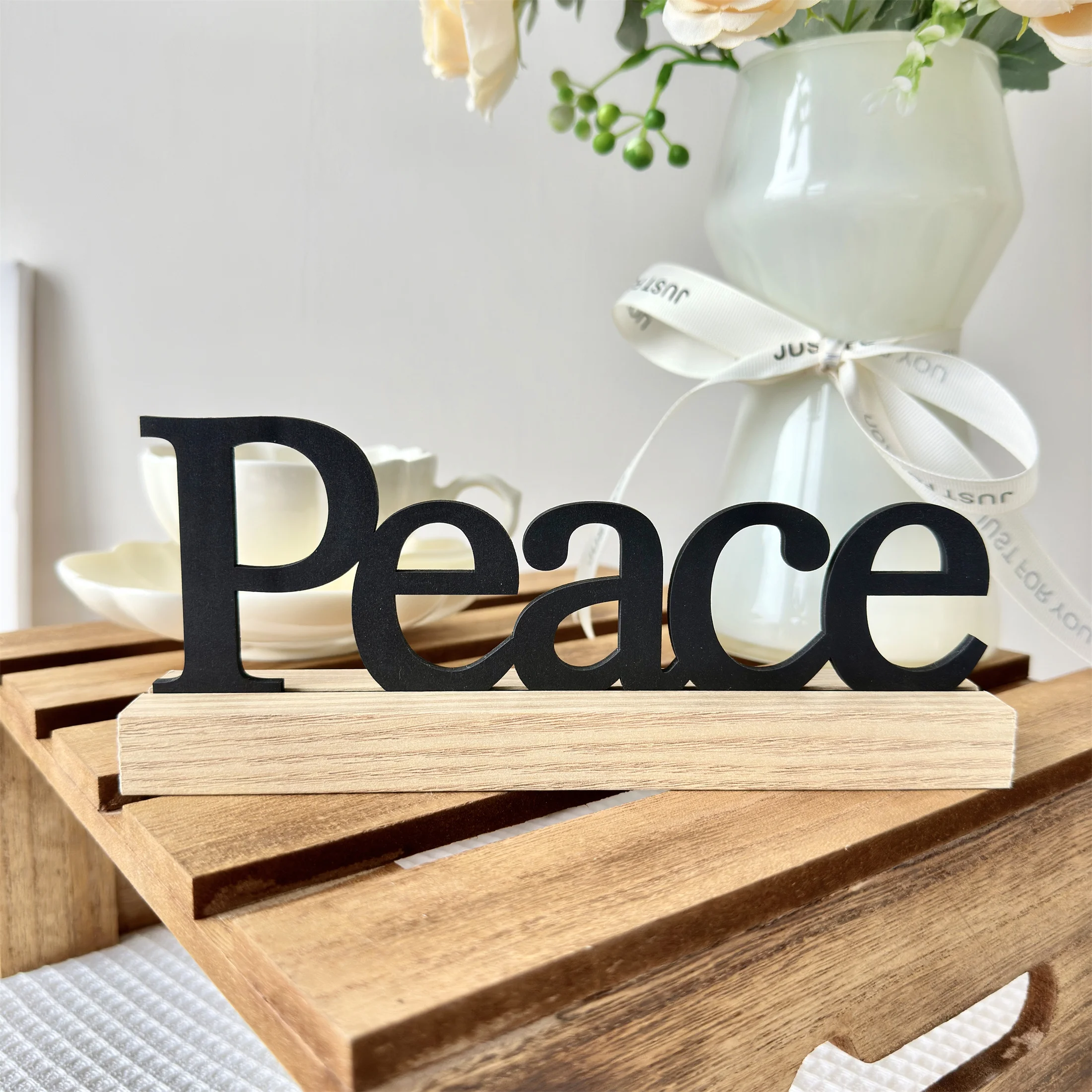 Inspirational Black Wooden Table Sign - Motivational Decor Accent
