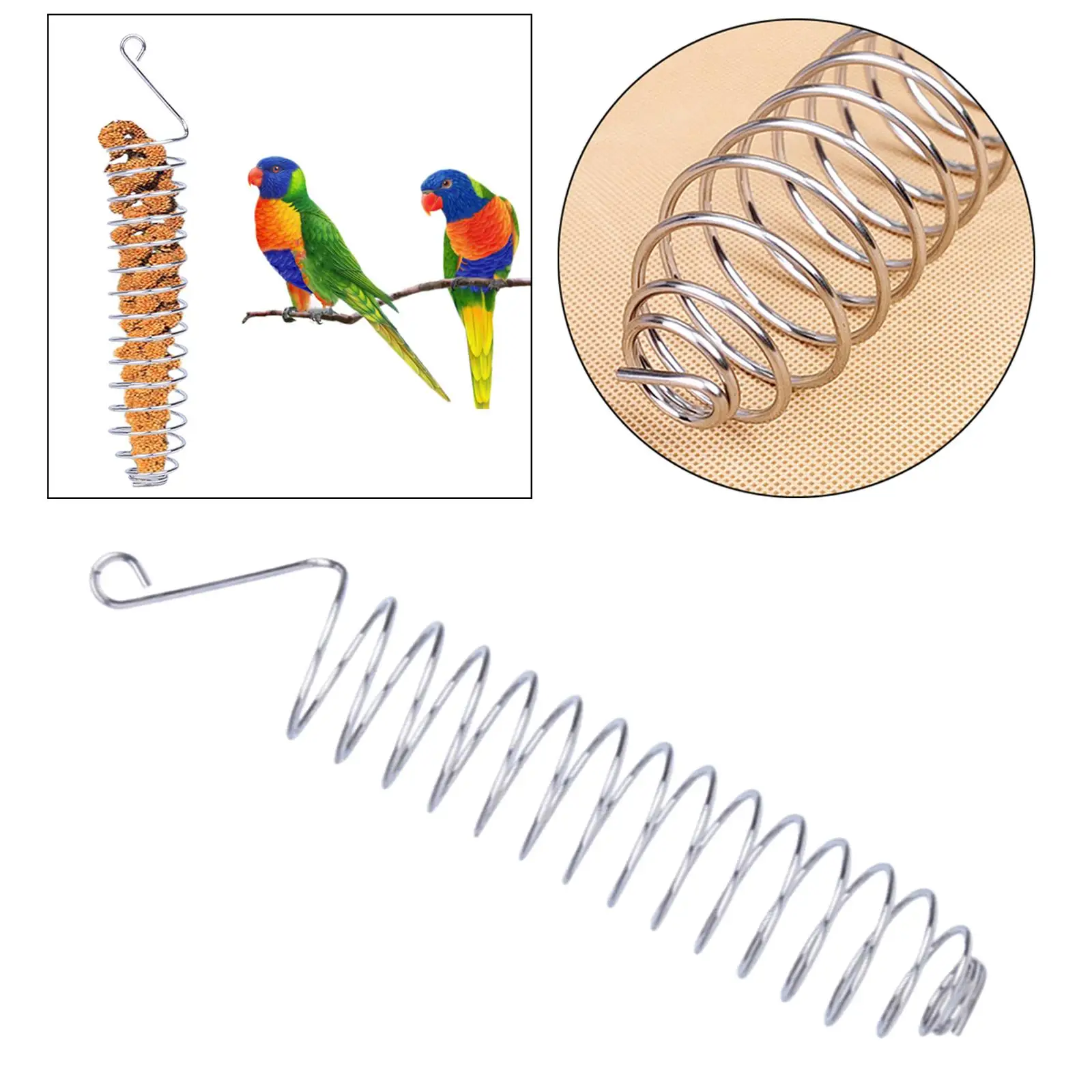 Bird Treat Holder-Parrot Food Fruits Basket Millet Feeding Device Bird Cage Feeder for Parakeet,Cockatiel and Other Birds