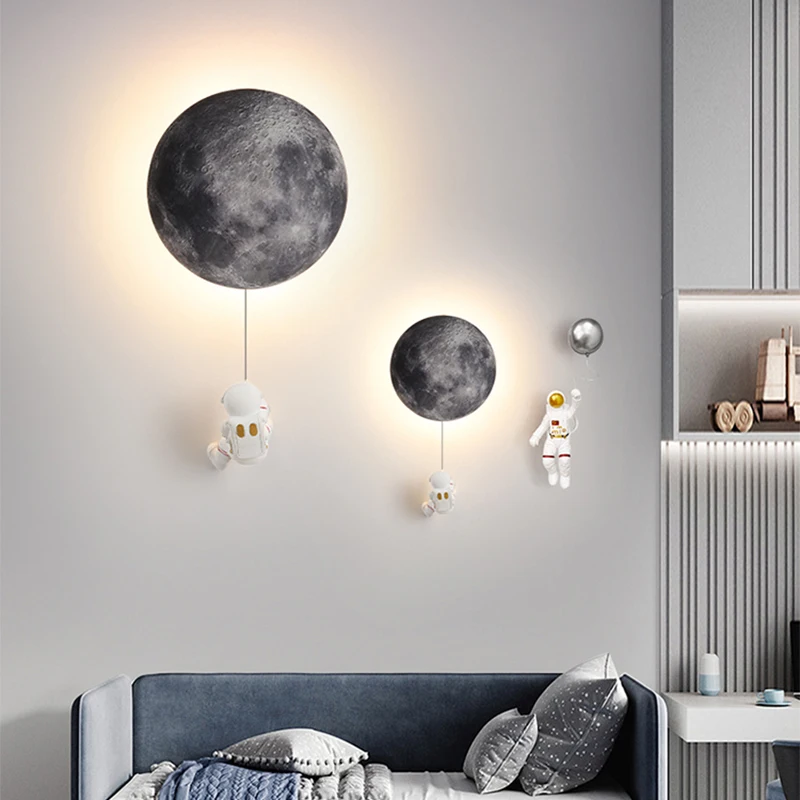 Moon Light Children's Bedroom Wall Lamps Modern Minimalist Boy Girl