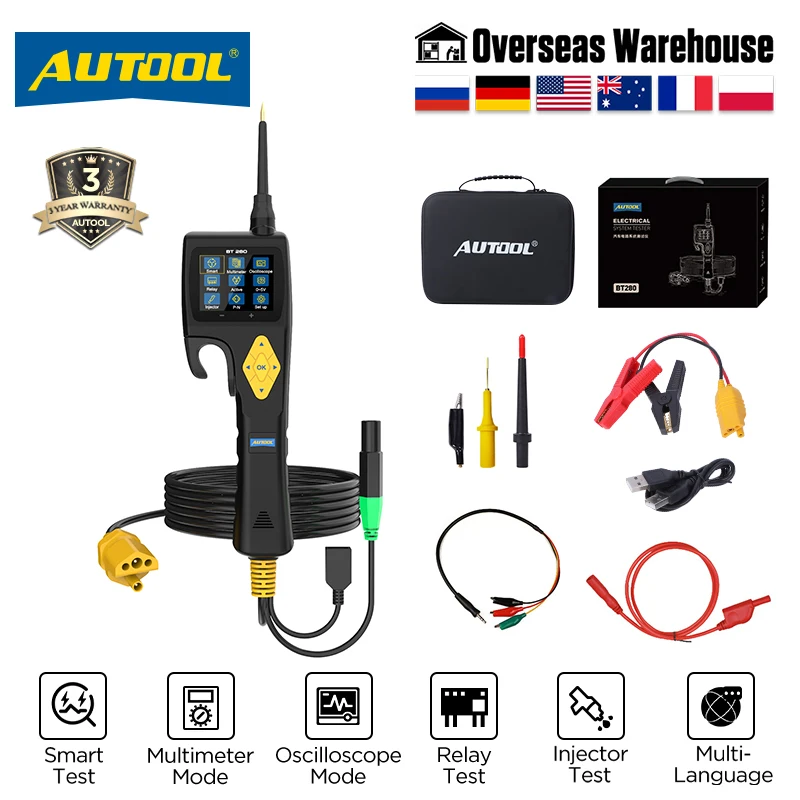 AUTOOL BT280 Car Circuit Tester Electric System Tester Automotive ...