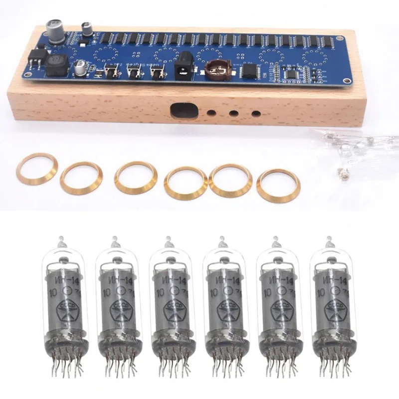 In14 Glow Tube Clock Digital DIY Vacuum-tube Clock Electronic Vintage Table Clock with Backlight Antiques Decoration