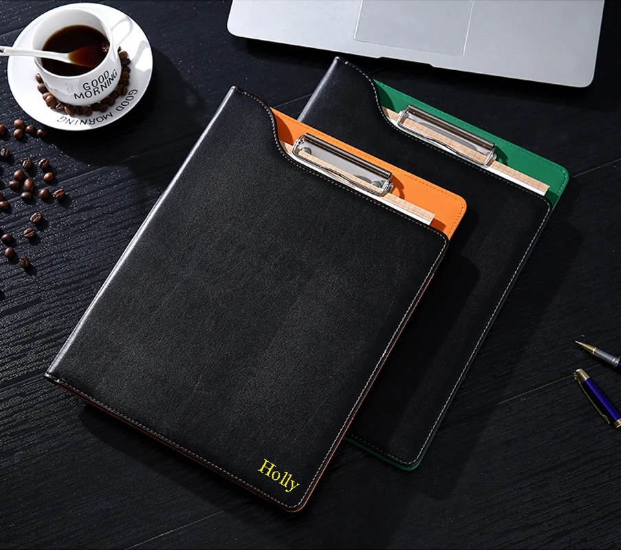 Name A4 Multifunctional Folder Pu Leather Management Contract Signing Cushion Board Business Board Hard Shell File Cover