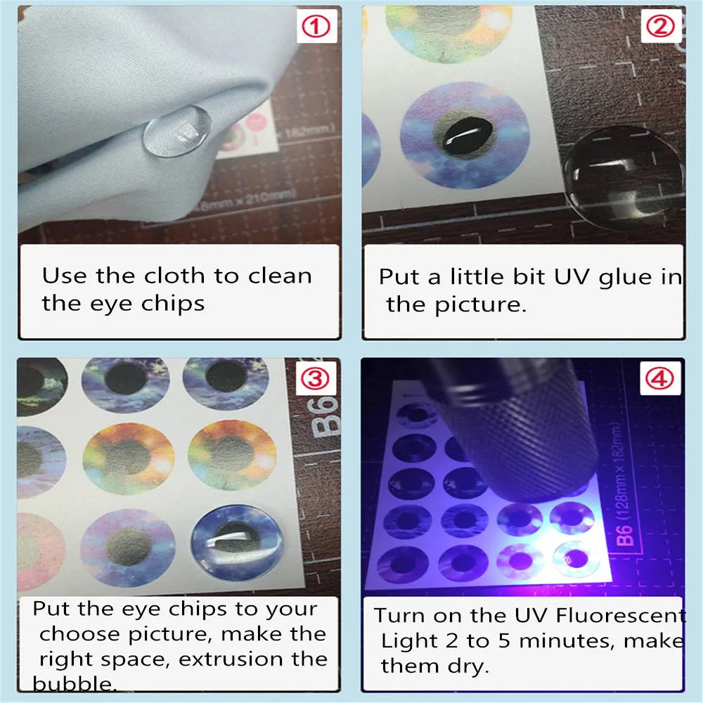 100pcs 14mm Hot Kids Toy Accessories Blyth Dolls Glass Eye Chips Time Gem DIY Crafts