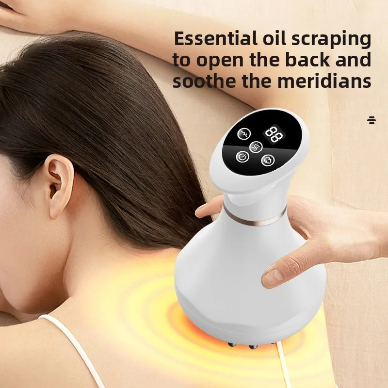 Electric EMS Body Massager with LCD Display Gua Sha Cupping Massage Hot Compress Lymphatic Drainage Fat Burning Muscle Relief