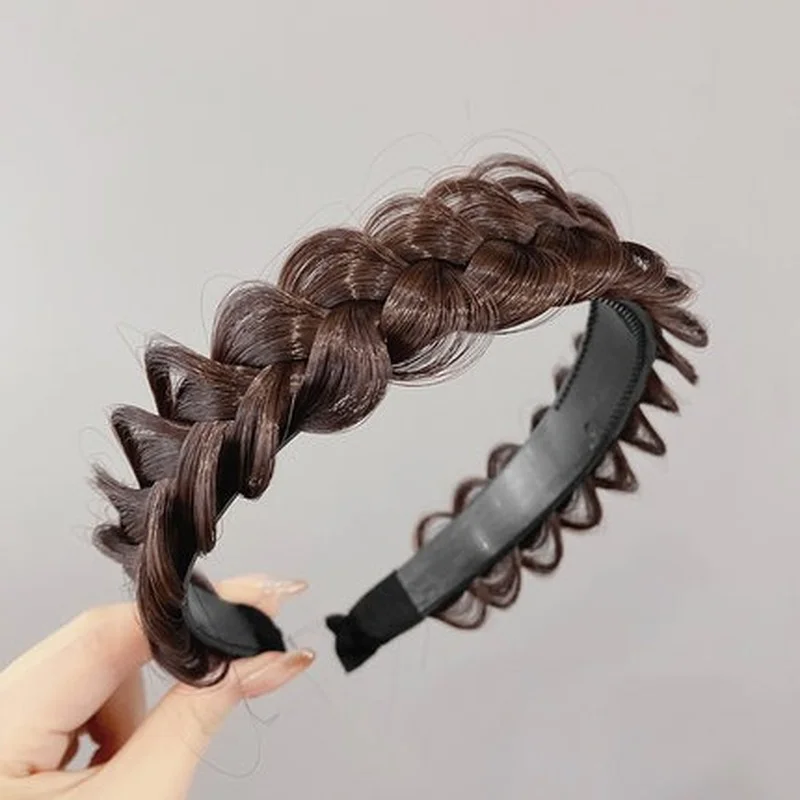 Elegant Braided Hairband for Women - Luxury Non-Slip Hair Accessory