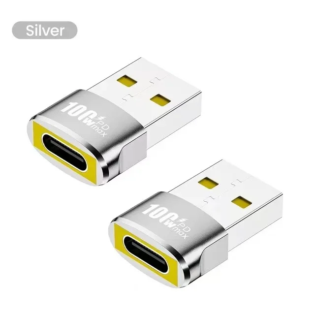 USB to Type C OTG Adapter - PD100W Fast Charging Connector (1/2/5 Pack)